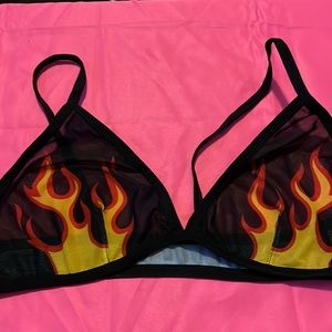 Black Flame Mesh Bralette